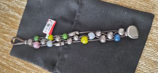 Pulsera plata multicolor