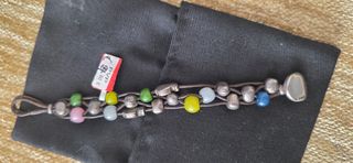 Pulsera plata multicolor