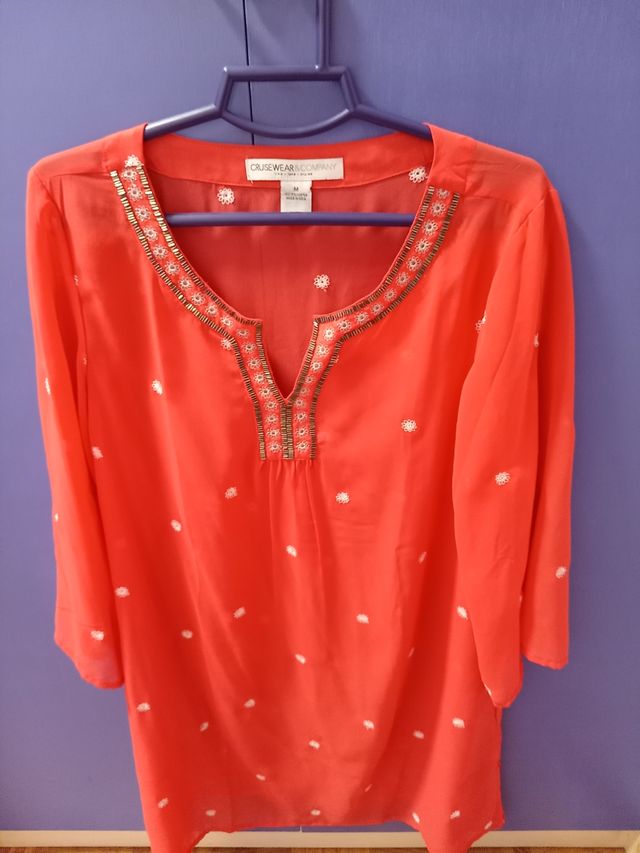 Blusón color coral Cruisewear Company M