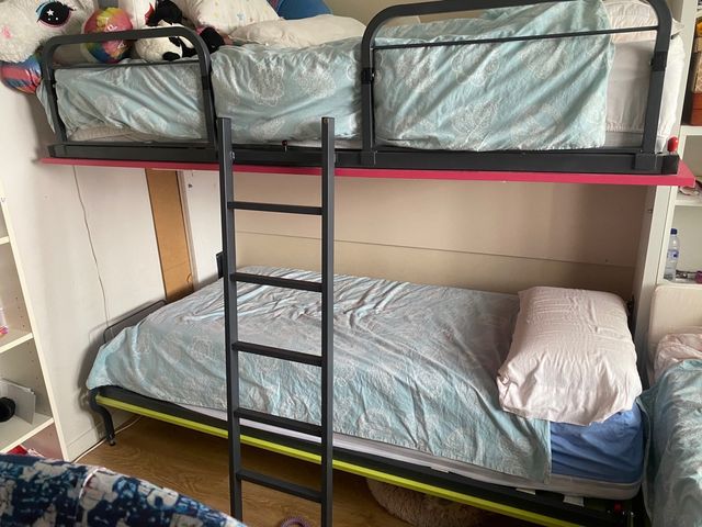 Litera abatible Mobel6000 90x190/200- Rosa y Verde