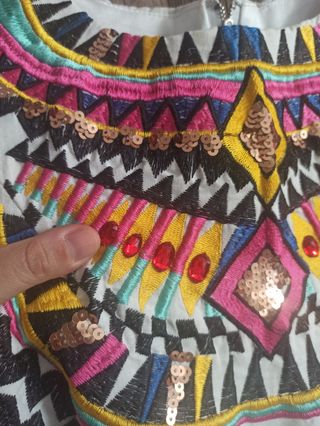 Vestido blanco étnico