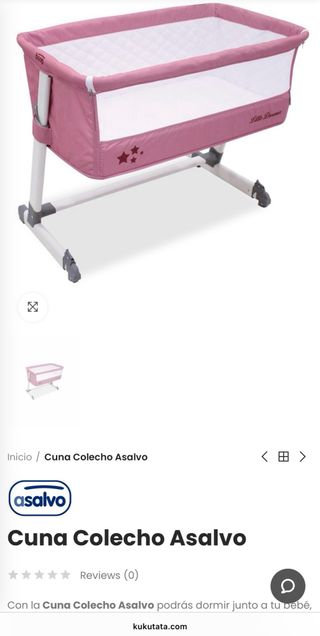 Cuna colecho Asalvo Baby rosa.