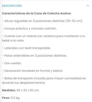 Cuna colecho Asalvo Baby rosa.