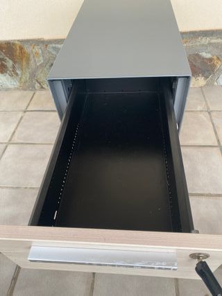 Cajonera 3 cajones - Madera y metal con ruedas