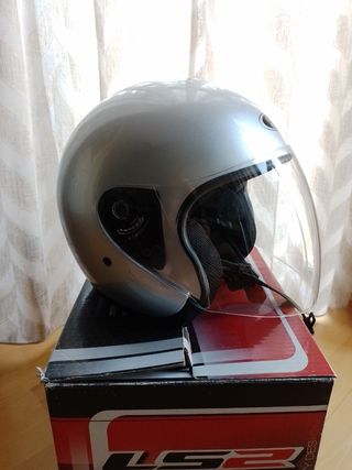 Casco moto Jet + guantes