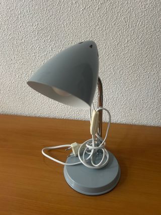 Lampara escritorio gris metalica