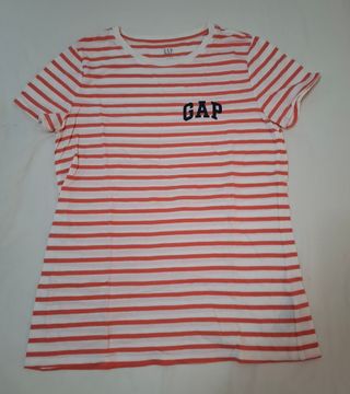 Camiseta GAP rayas naranja-blanca T-S