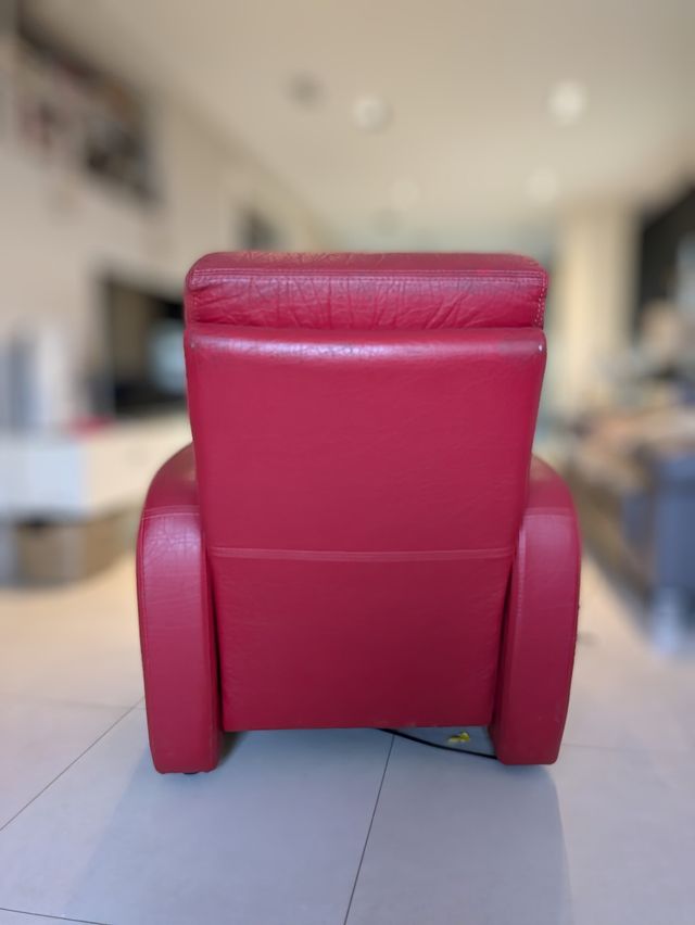 Sofá relax rojo polipiel