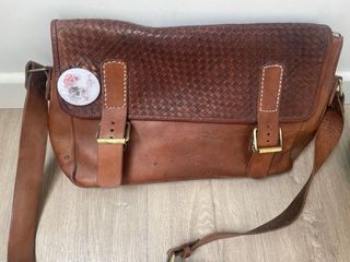 Bolso bandolera Mensajero piel marrón- rojizo