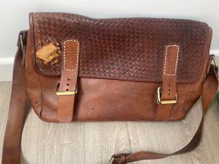 Bolso bandolera Mensajero piel marrón- rojizo