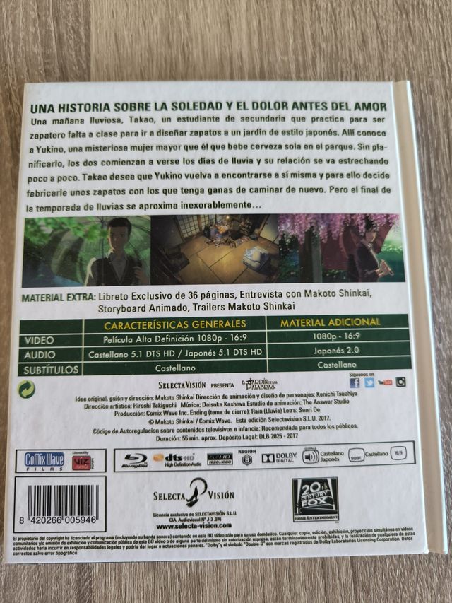 Blu-ray El Jardín de las Palabras