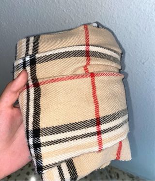 Bufanda cuadros beige-negro