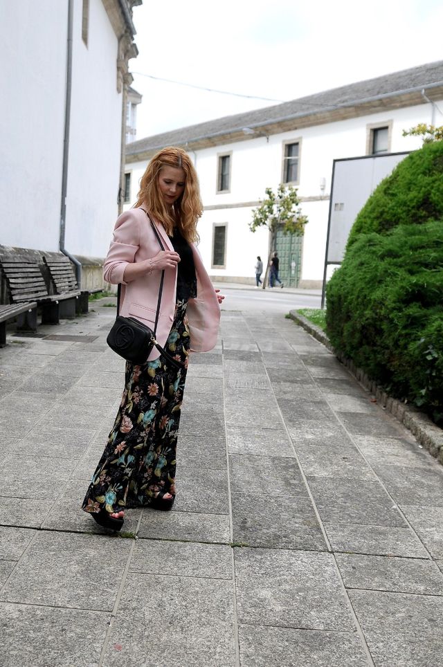 Palazzo estampado multicolor