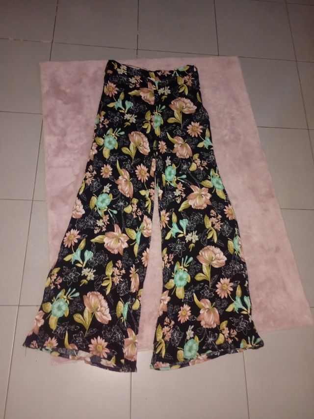 Palazzo estampado multicolor