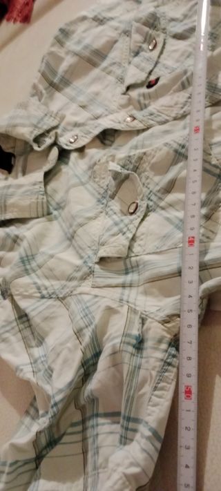 Rip Curl Camisa M blanca con cuadros d lineas azul