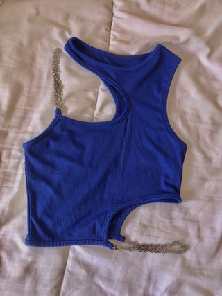 Top azul - cadena