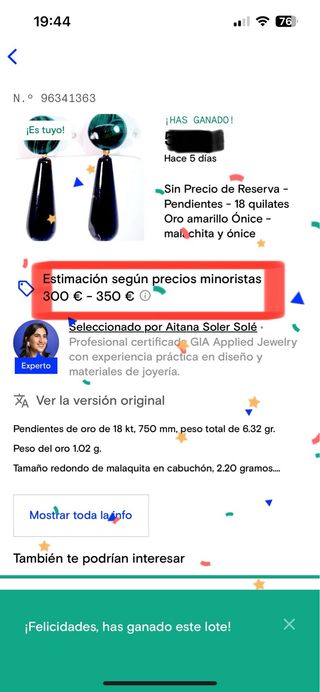 Pendientes oro 18k - Malaquita-Ónice