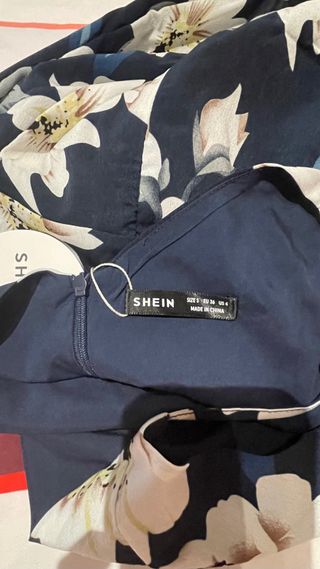 Vestido estampado flores - Mono azul