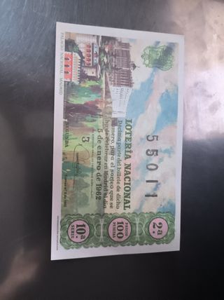 Lotería Nacional: billetes antiguos años 55 y 60