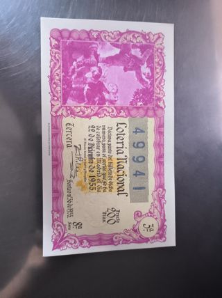 Lotería Nacional: billetes antiguos años 55 y 60