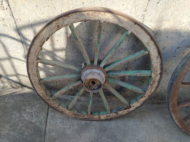 Ruedas de carro de bueyes/vacas antiguo