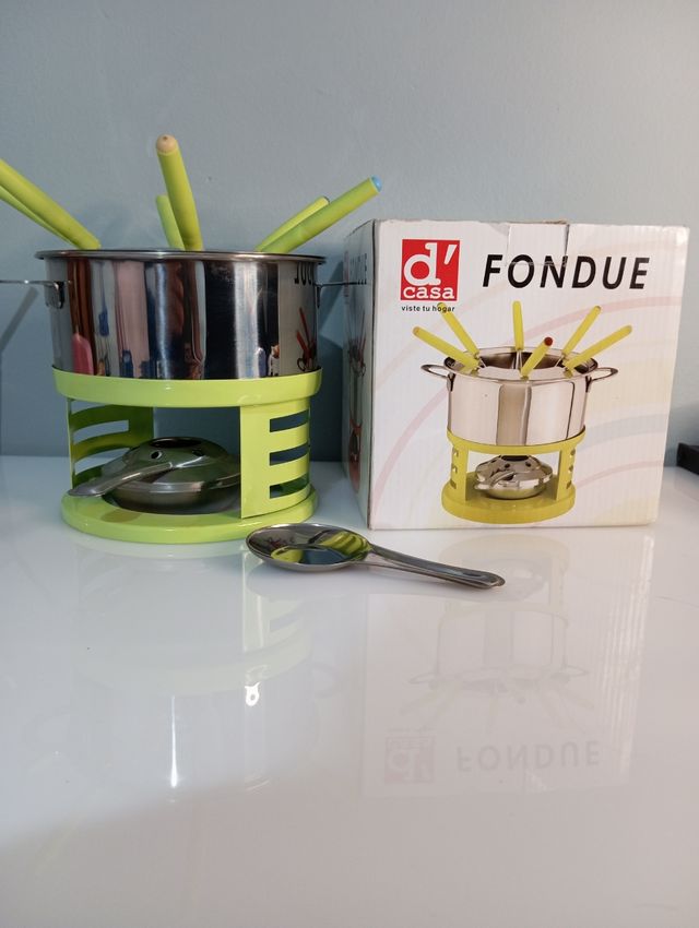 Fondue d'Casa - Olla de metal verde