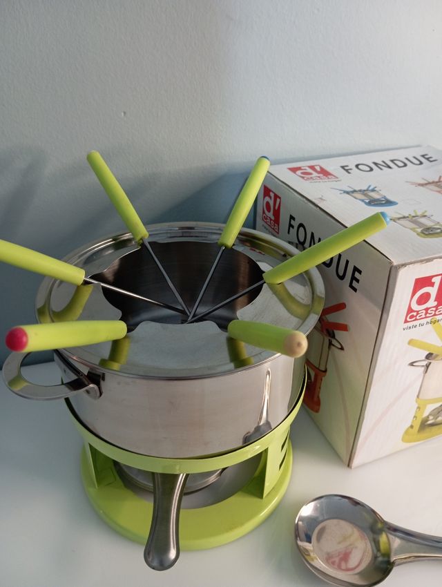 Fondue d'Casa - Olla de metal verde