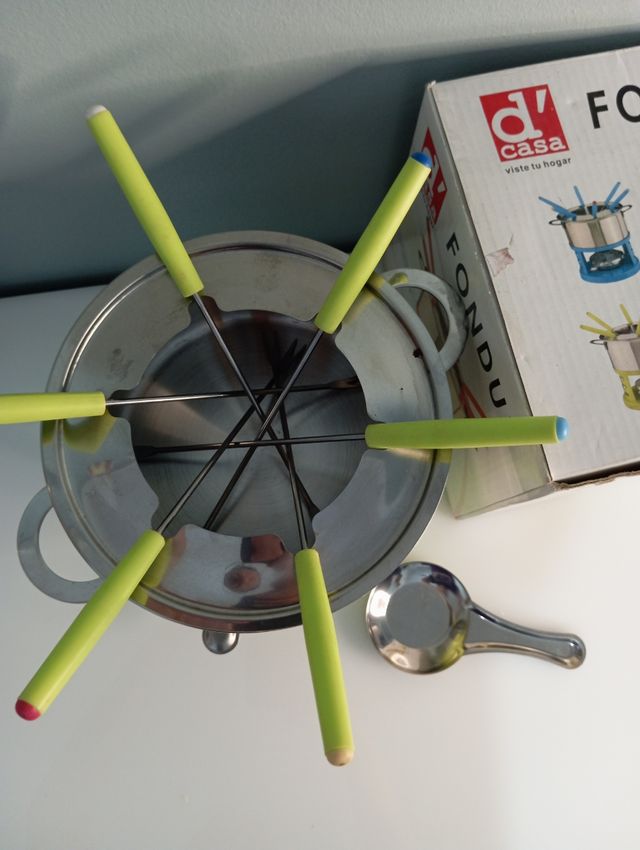 Fondue d'Casa - Olla de metal verde