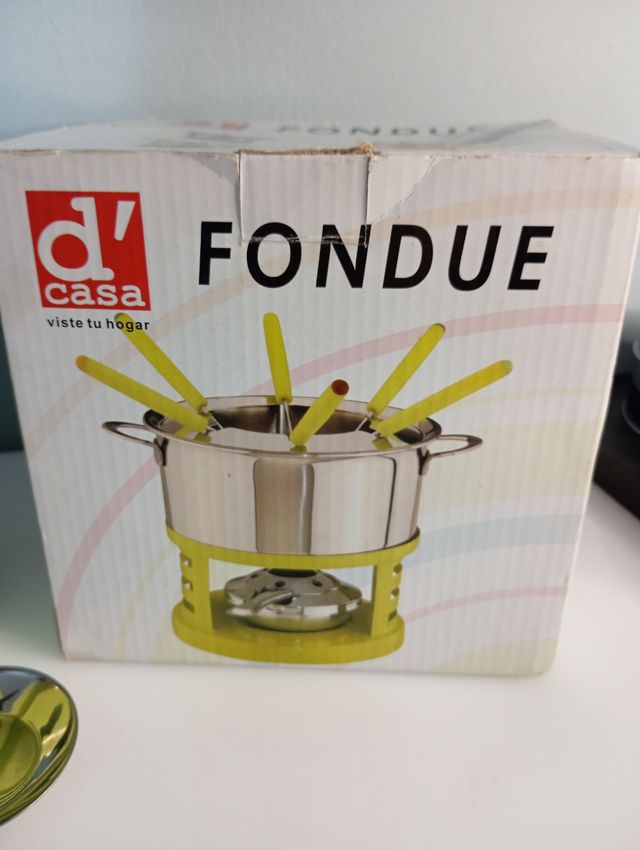Fondue d'Casa - Olla de metal verde