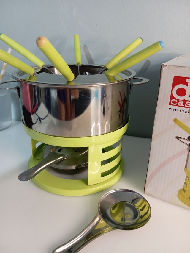 Fondue d'Casa - Olla de metal verde