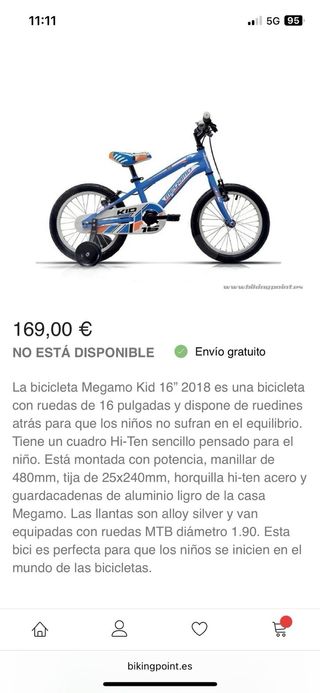 Bicicleta Megamo 16" niño
