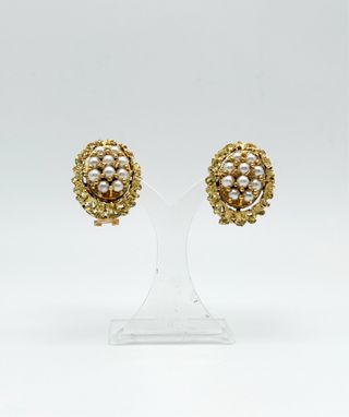 Pendientes reversibles de dama, de oro 18k