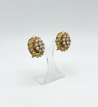 Pendientes reversibles de dama, de oro 18k