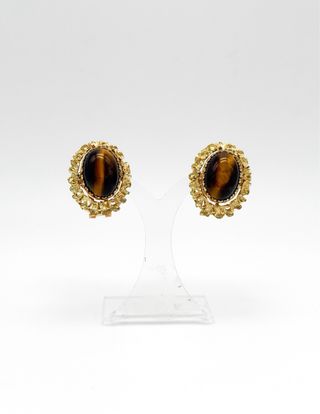 Pendientes reversibles de dama, de oro 18k