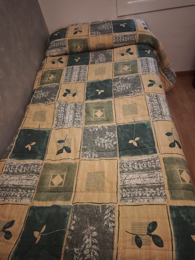 Edredones cama 90 - beige y verde