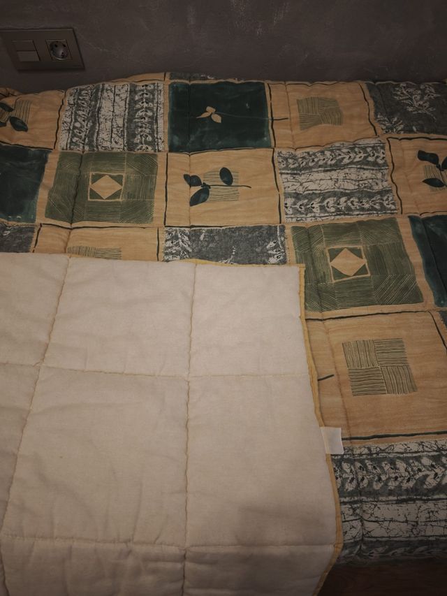 Edredones cama 90 - beige y verde