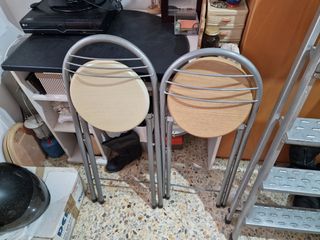 2 Sillas plegables metal-madera