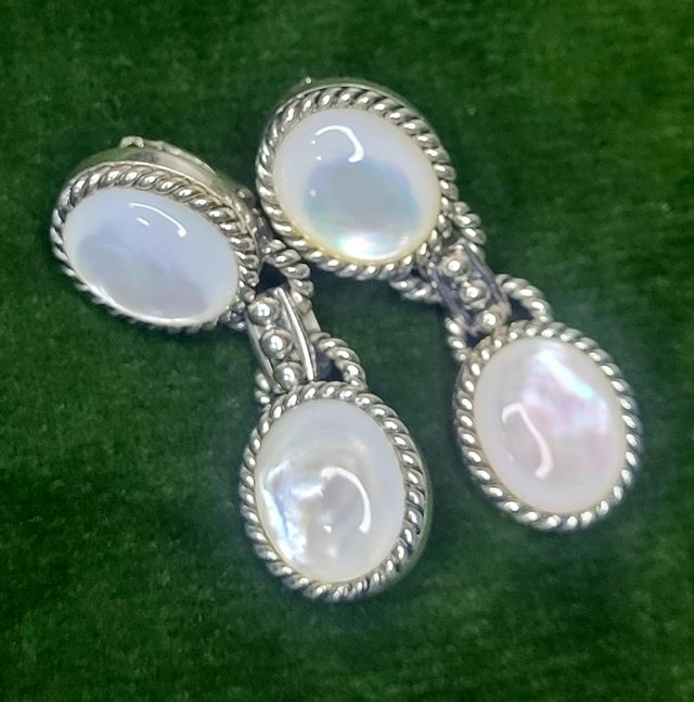 Aretes de clip plata con perla