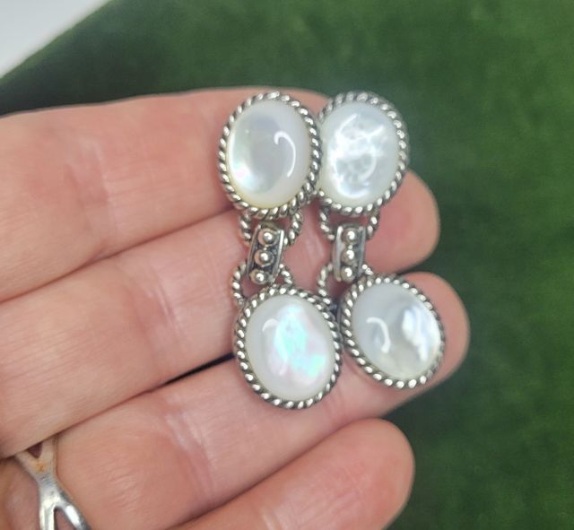 Aretes de clip plata con perla