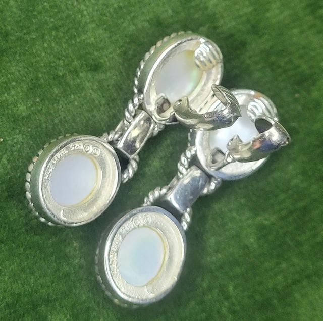 Aretes de clip plata con perla