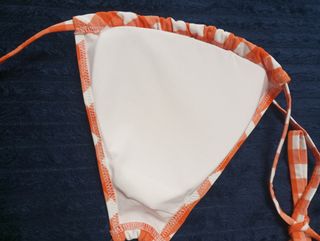 Bikini Etam cuadros naranja-blanco