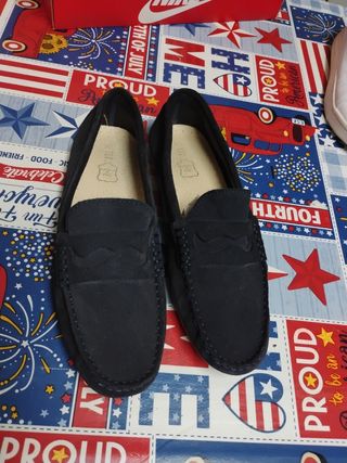 Mocasines Piel Azul -talla 38