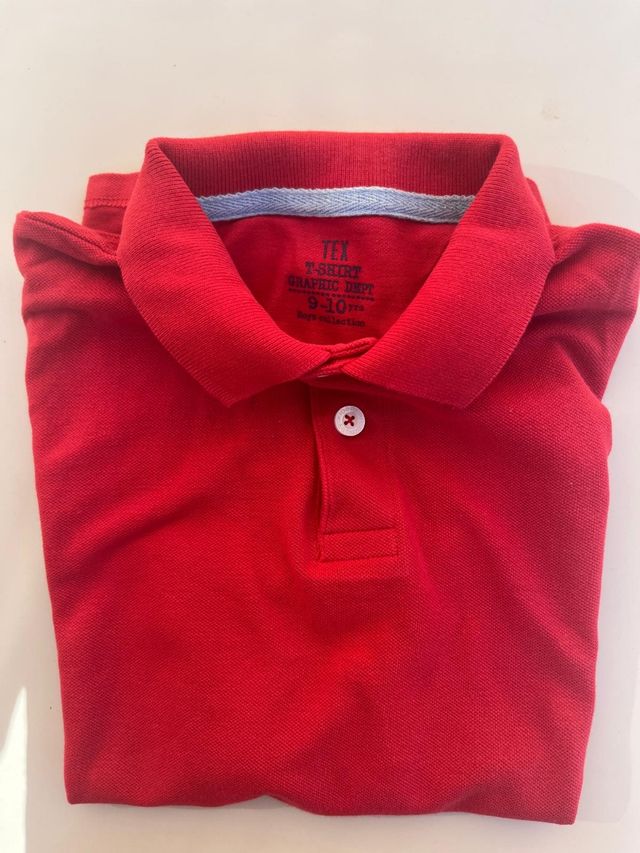 2 polos niño - rojo y rayas