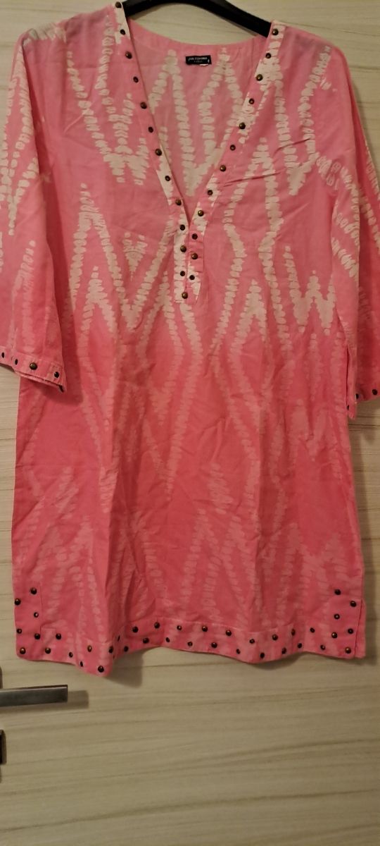 Caftano estivo rosa-bianco