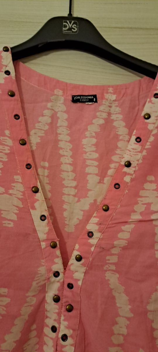 Caftano estivo rosa-bianco