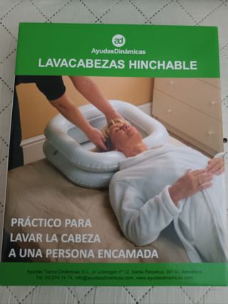 Lavacabezas hinchable para cama