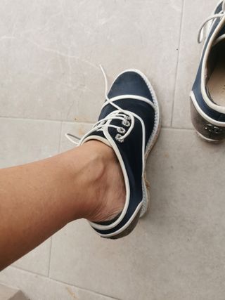 Zapatos Chanel - Azul y Blanco