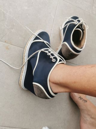 Zapatos Chanel - Azul y Blanco