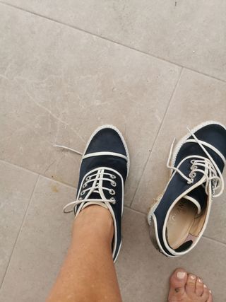 Zapatos Chanel - Azul y Blanco