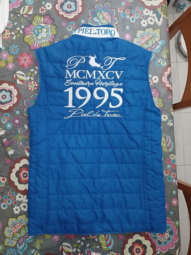 Chaleco Piel de Toro reversible azul
